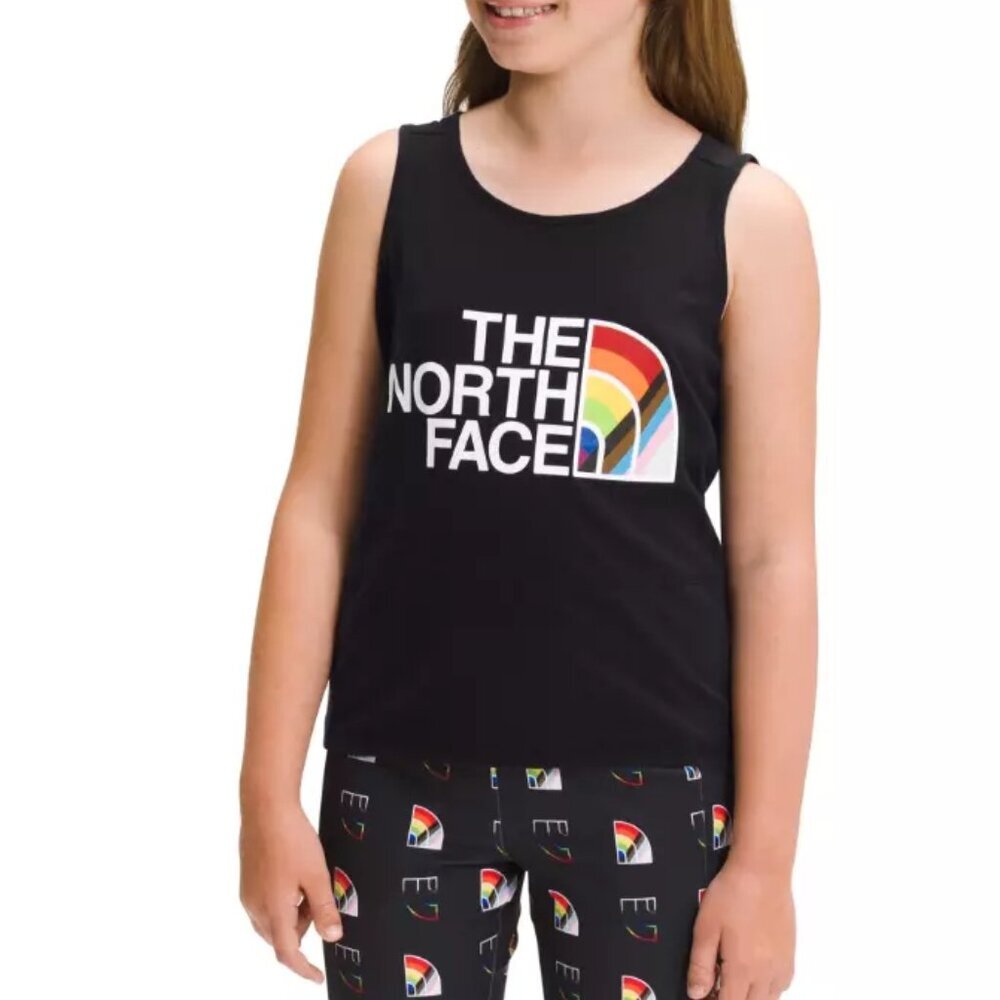 The North Face Girls Pride Tank Top Shirt Sz Large (14/16) Black Rainbow LGBTQ